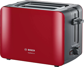 Bosch TAT6A114 915 W 2 Programlı 2 Dilim Hazneli Ekmek Kızartma Makinesi Kırmızı